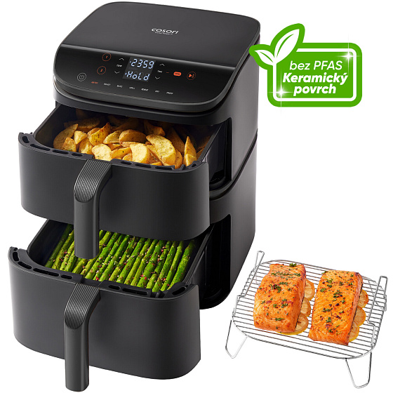 Cosori Turbo Tower horkovzdušná fritéza 10,8 L, keramika, černá
