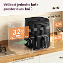 Cosori Turbo Tower horkovzdušná fritéza 10,8 L, keramika, černá