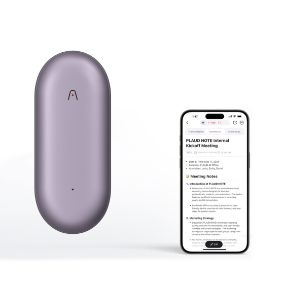 PLAUD Note Pin Purple - AI hlasový záznamník (2025)