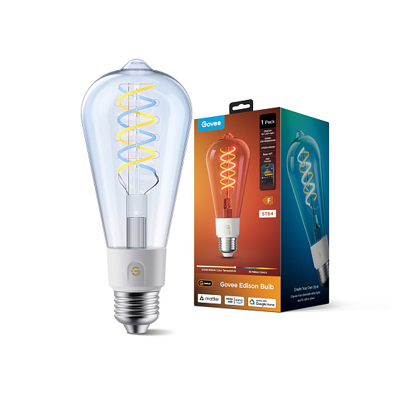 Govee Smart žárovka ST64 RGBWW 5W-40W 500lm E27 Long Life, Matter (2ks)